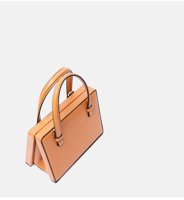 2021 Leather Retro Bag Shoulder Handbag Slung Small Square Bag Fashion Box Bag