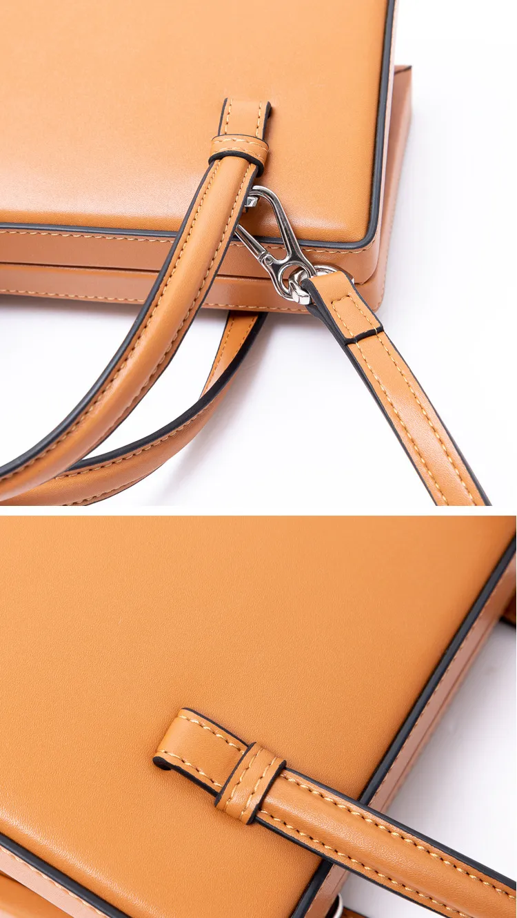 2019 Leather Retro Bag Shoulder Handbag Slung Small Square Bag Fashion Box Bag