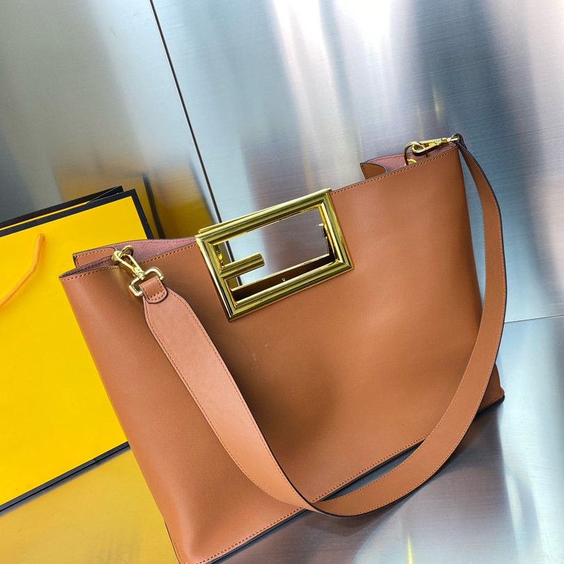 Big Capacity All Leather Desginer Replcia Double F Hangbag Bag for Ladies