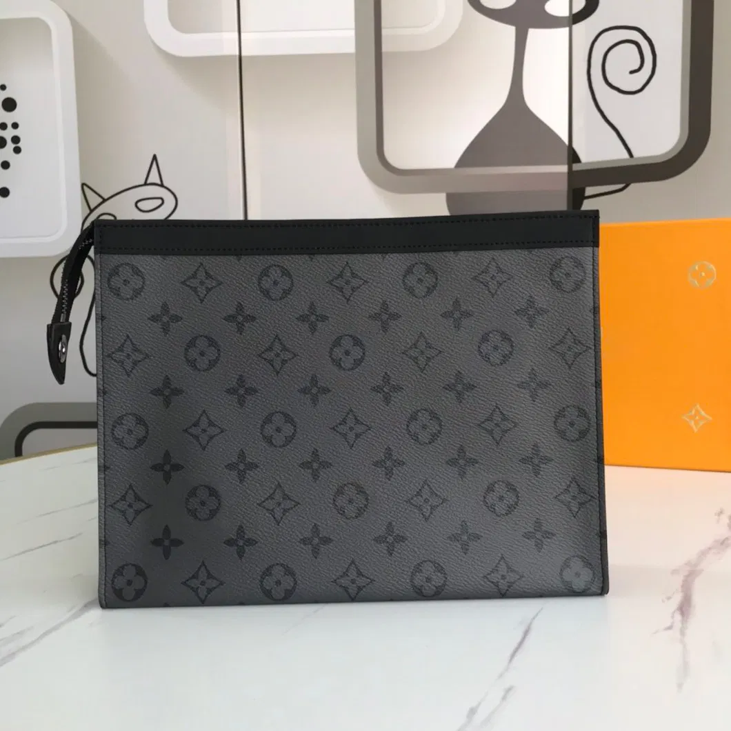 Black Leather High Quality Men Purse Outdoor Shopping Business Women Handbag Lady Wallets