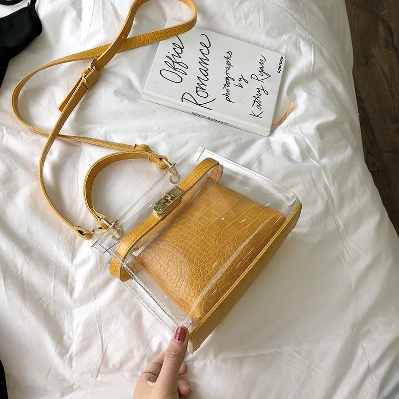 Clear Transparent PVC Shoulder Bags Women Candy Color Women Jelly Bags