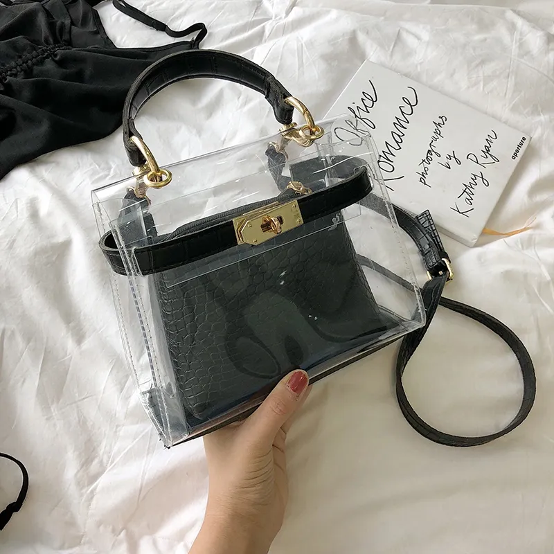 Clear Transparent PVC Shoulder Bags Women Candy Color Women Jelly Bags