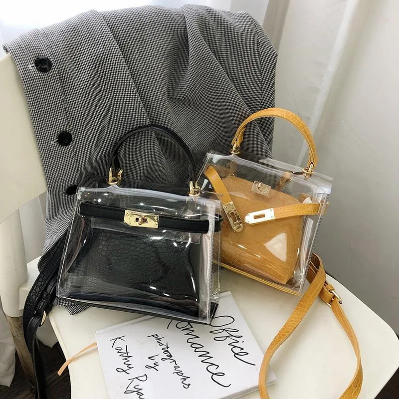 Clear Transparent PVC Shoulder Bags Women Candy Color Women Jelly Bags