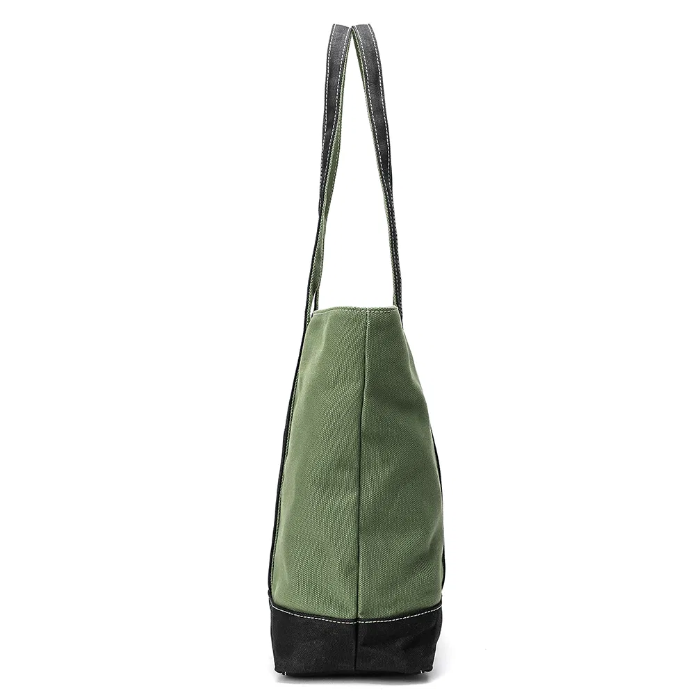 Cotton Canvas Woman Shoulder Bag iPad Casual Weekend Lady Tote Bag with Leather (RSMC-97123-F)