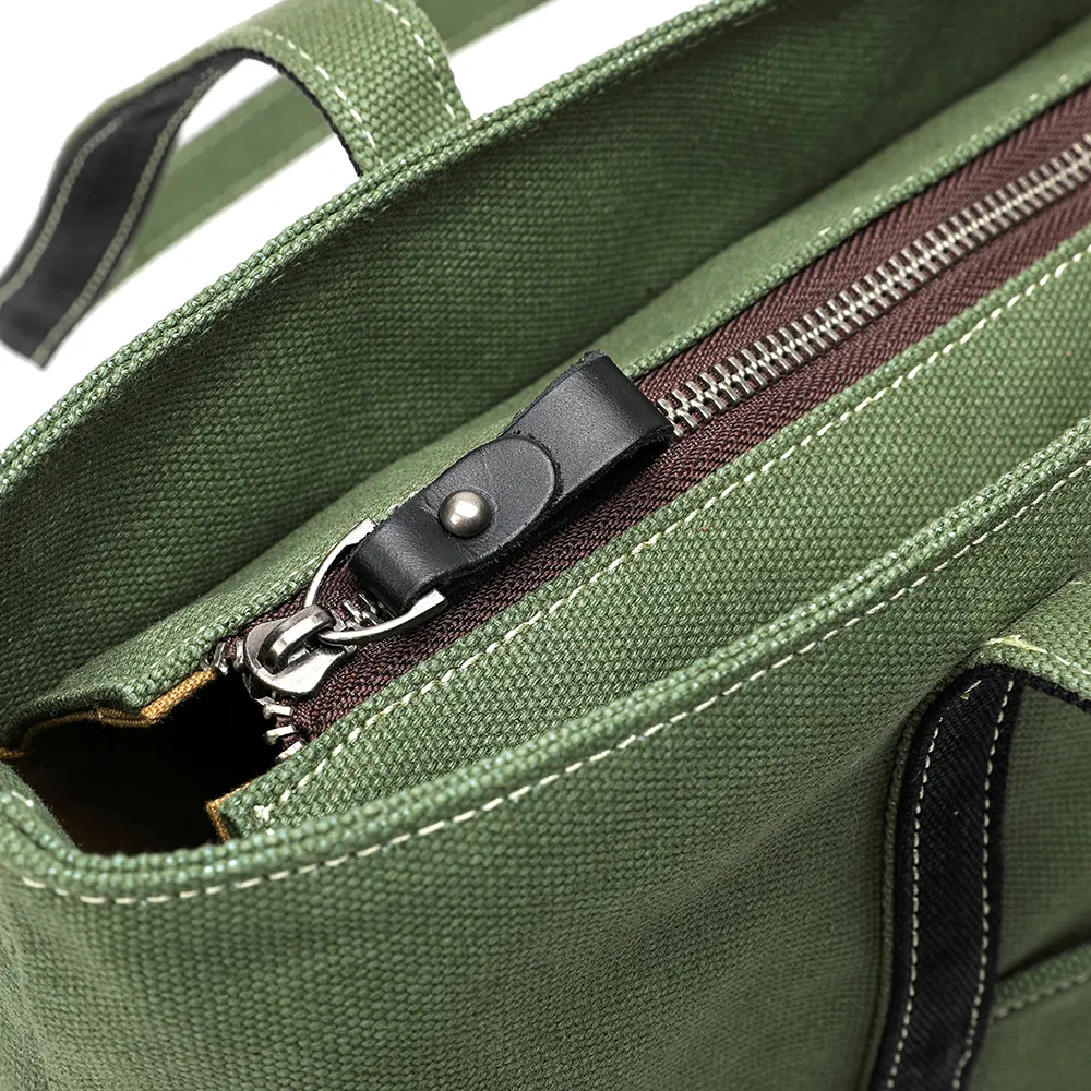 Cotton Canvas Woman Shoulder Bag iPad Casual Weekend Lady Tote Bag with Leather (RSMC-97123-F)