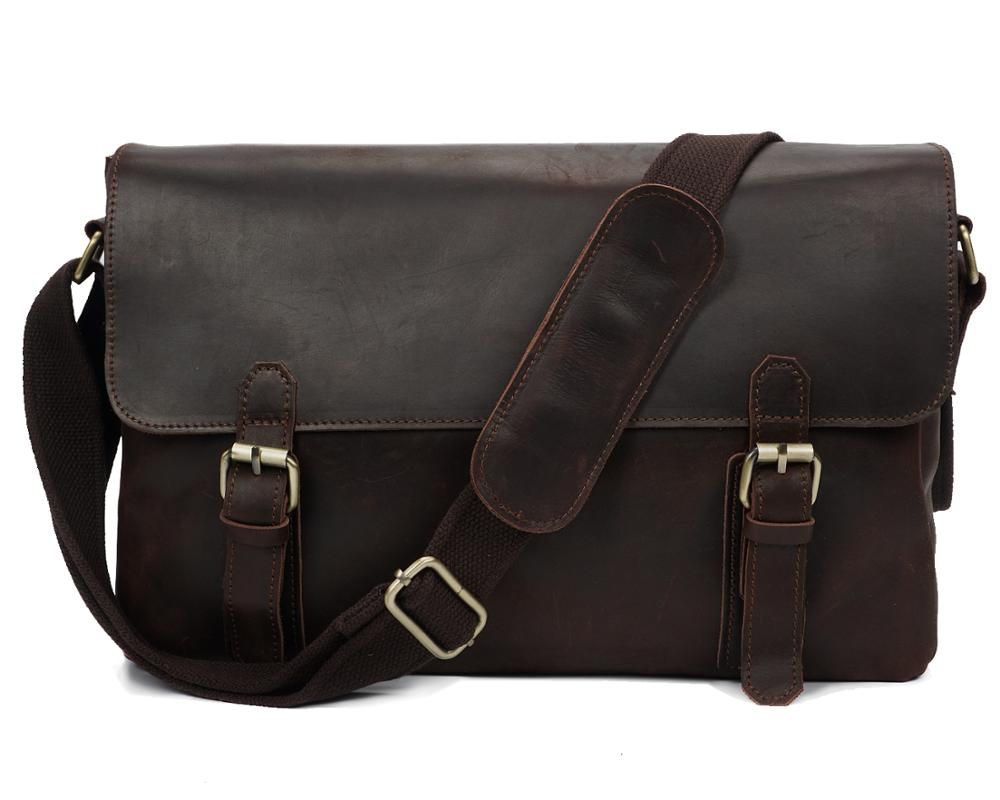 Crazy Horse Men Leather Laptop Messenger Bags RS-3115