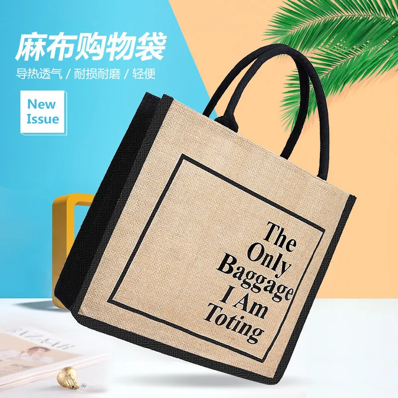 Custom Publicity Fashion Environmental Protection Linen Portable Linen Shopping Bag