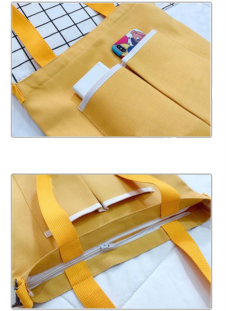 Customized Logo Canvas Cross-Body Bag Leisure Travel Ladies Tote Bag