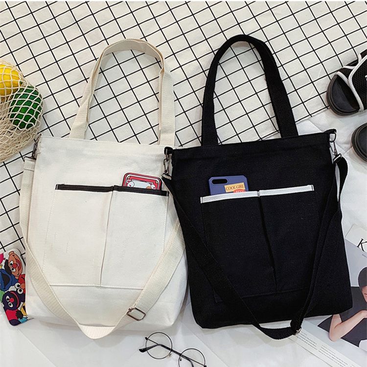 Customized Logo Canvas Cross-Body Bag Leisure Travel Ladies Tote Bag