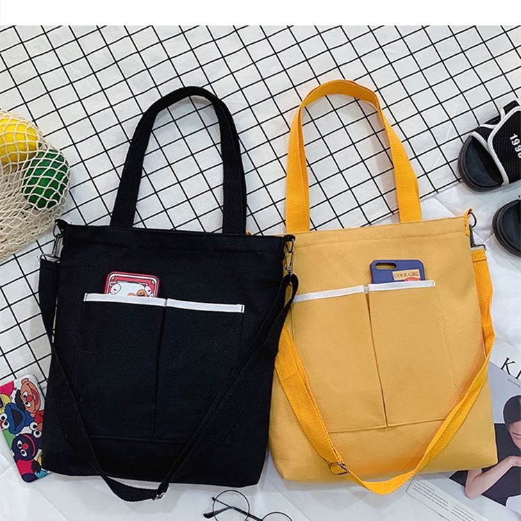 Customized Logo Canvas Cross-Body Bag Leisure Travel Ladies Tote Bag