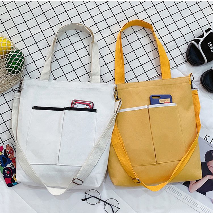 Customized Logo Canvas Cross-Body Bag Leisure Travel Ladies Tote Bag