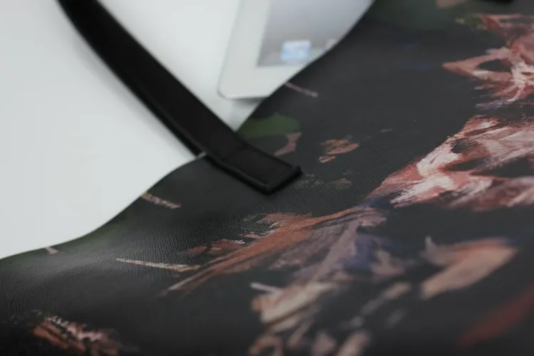Emg6175 Black Genuine Leather Tote Bag Digital Print Fashion Women Zipper Wolf Printed Bags Custom Logo