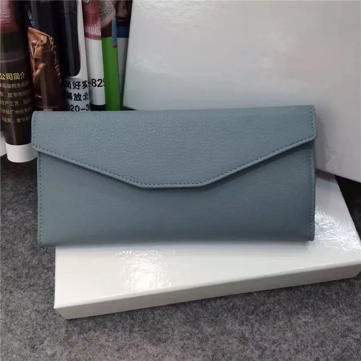 Emg6310 Luxury Ladies Women Purse Clutch Leather Cash Envelope Wallet Slim Long Wallets Leather Woman