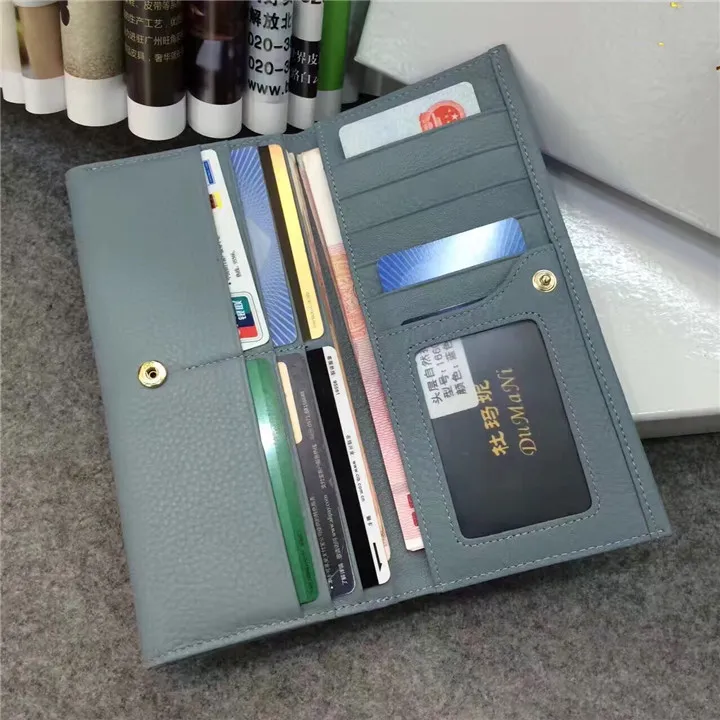 Emg6310 Luxury Ladies Women Purse Clutch Leather Cash Envelope Wallet Slim Long Wallets Leather Woman