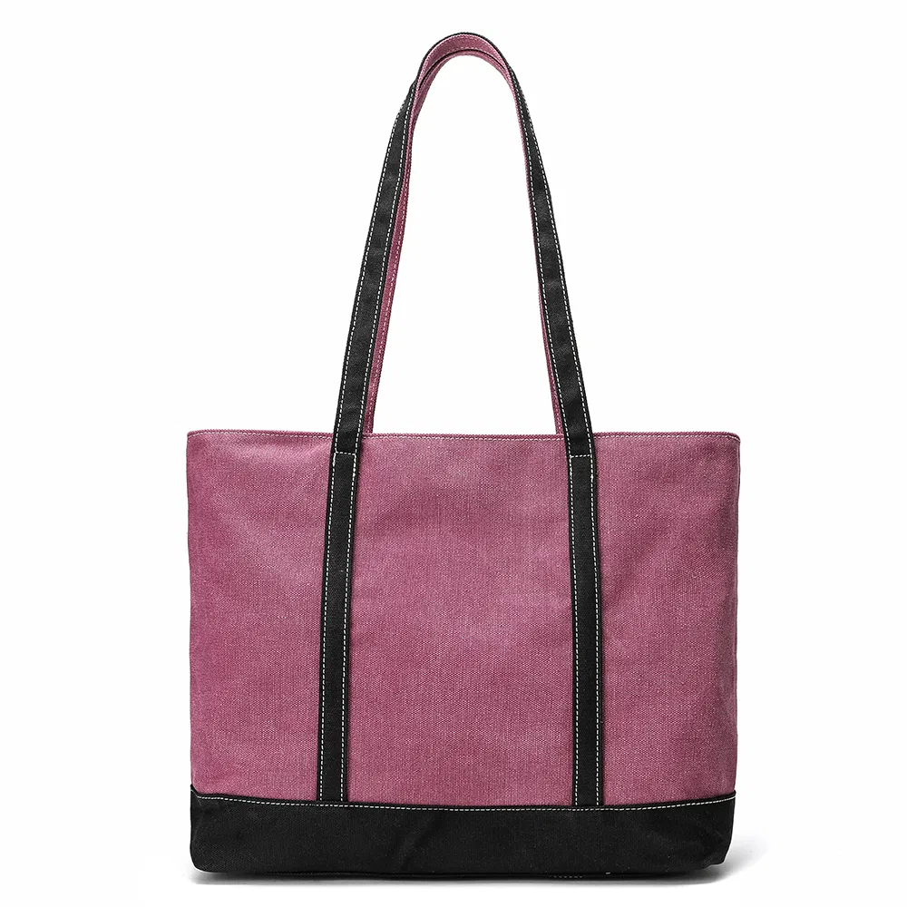 Encrypted Cotton Canvas Handbag Shopping Bag Ladies Tote Shoulder Bag (RSMC-97123-F)