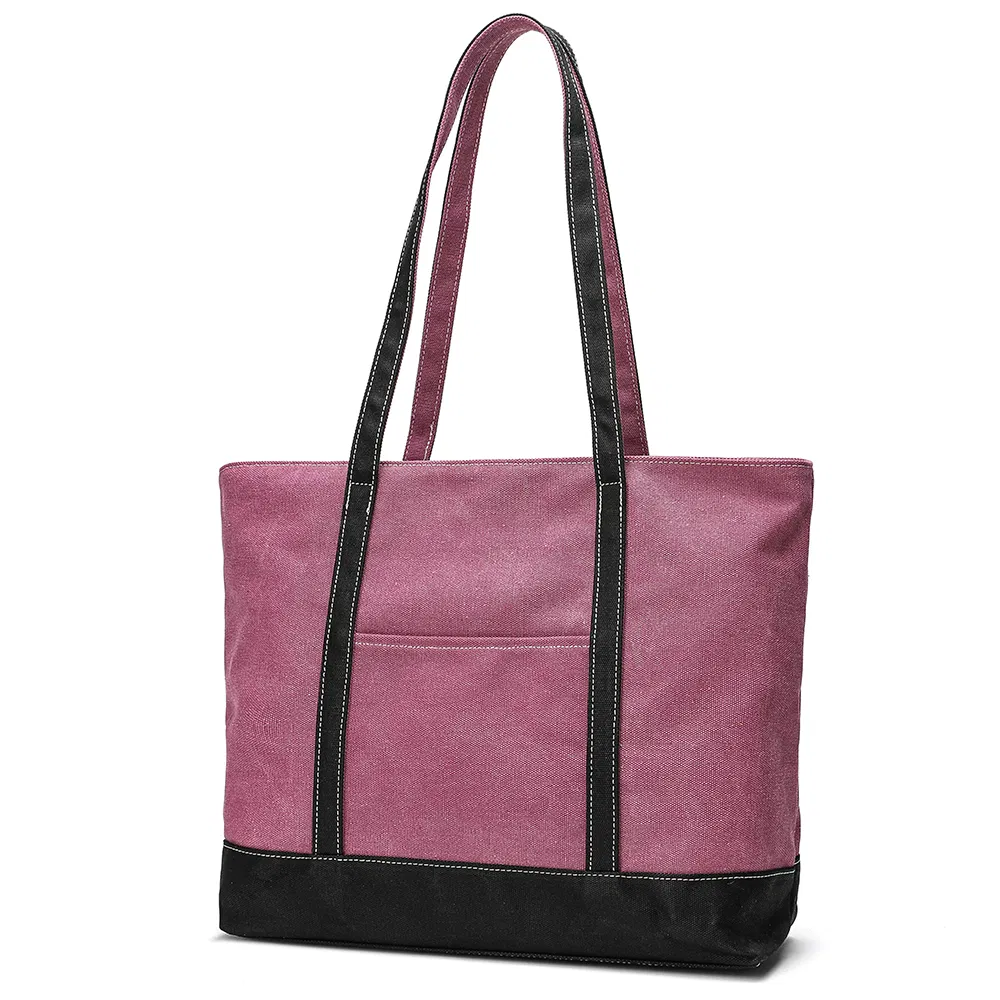 Encrypted Cotton Canvas Handbag Shopping Bag Ladies Tote Shoulder Bag (RSMC-97123-F)