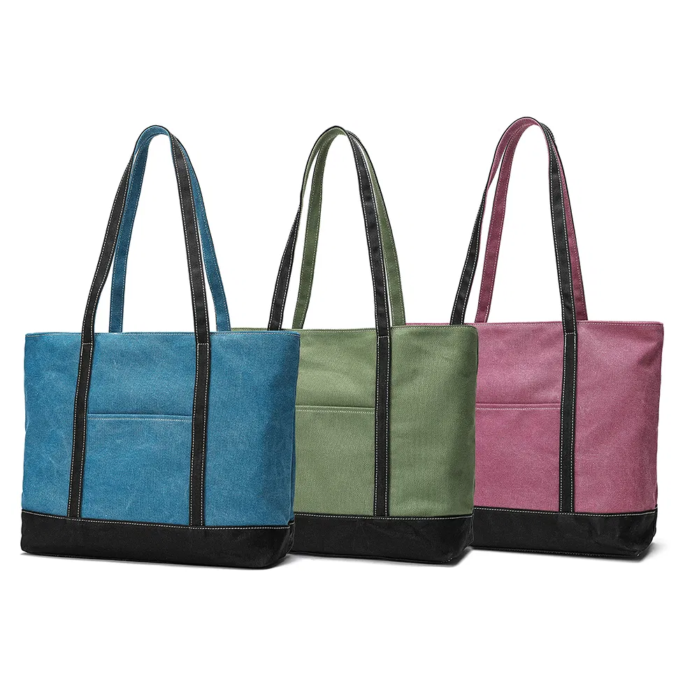 Encrypted Cotton Canvas Handbag Shopping Bag Ladies Tote Shoulder Bag (RSMC-97123-F)