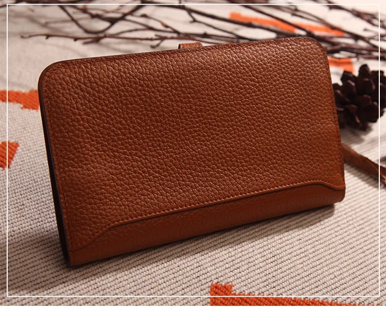European Fashion Lichi Leather Briking Long Wallet Luxury Women Coin Purse Al367