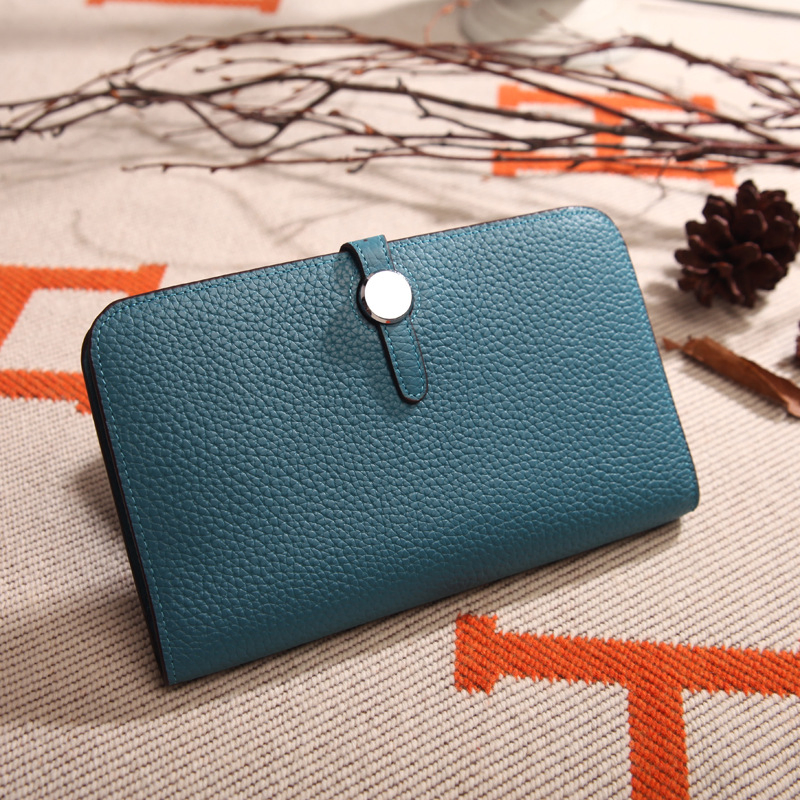 European Fashion Lichi Leather Briking Long Wallet Luxury Women Coin Purse Al367