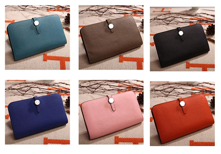 European Fashion Lichi Leather Briking Long Wallet Luxury Women Coin Purse Al367