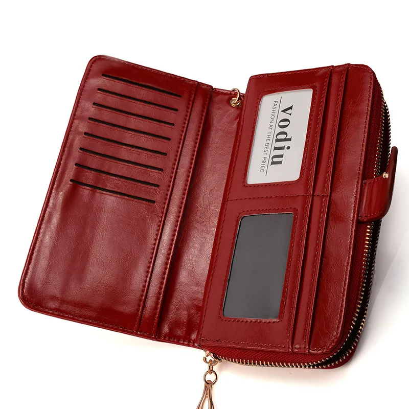 Factory Price Crazy Horse Leather High Quality OEM RFID Money Clip Wallet