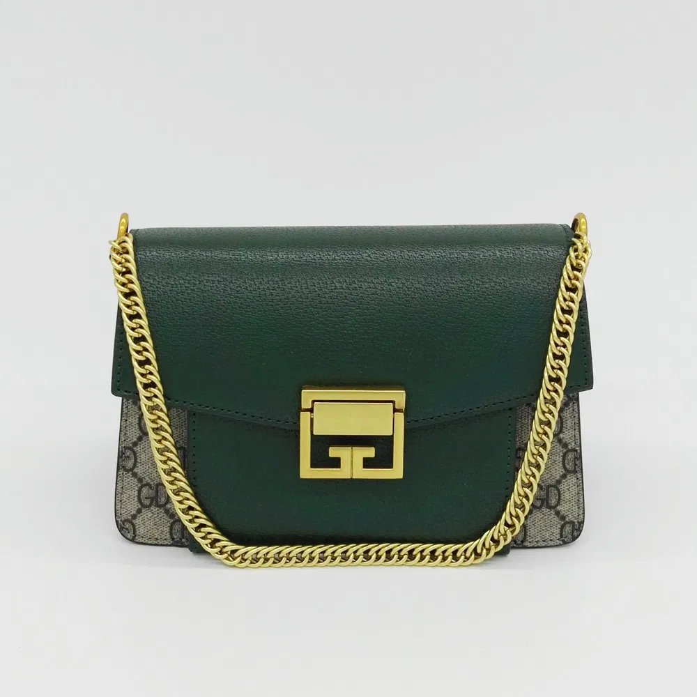 Fashion Designer Lady Handbag Metal Chain PVC Evening Hand Bag