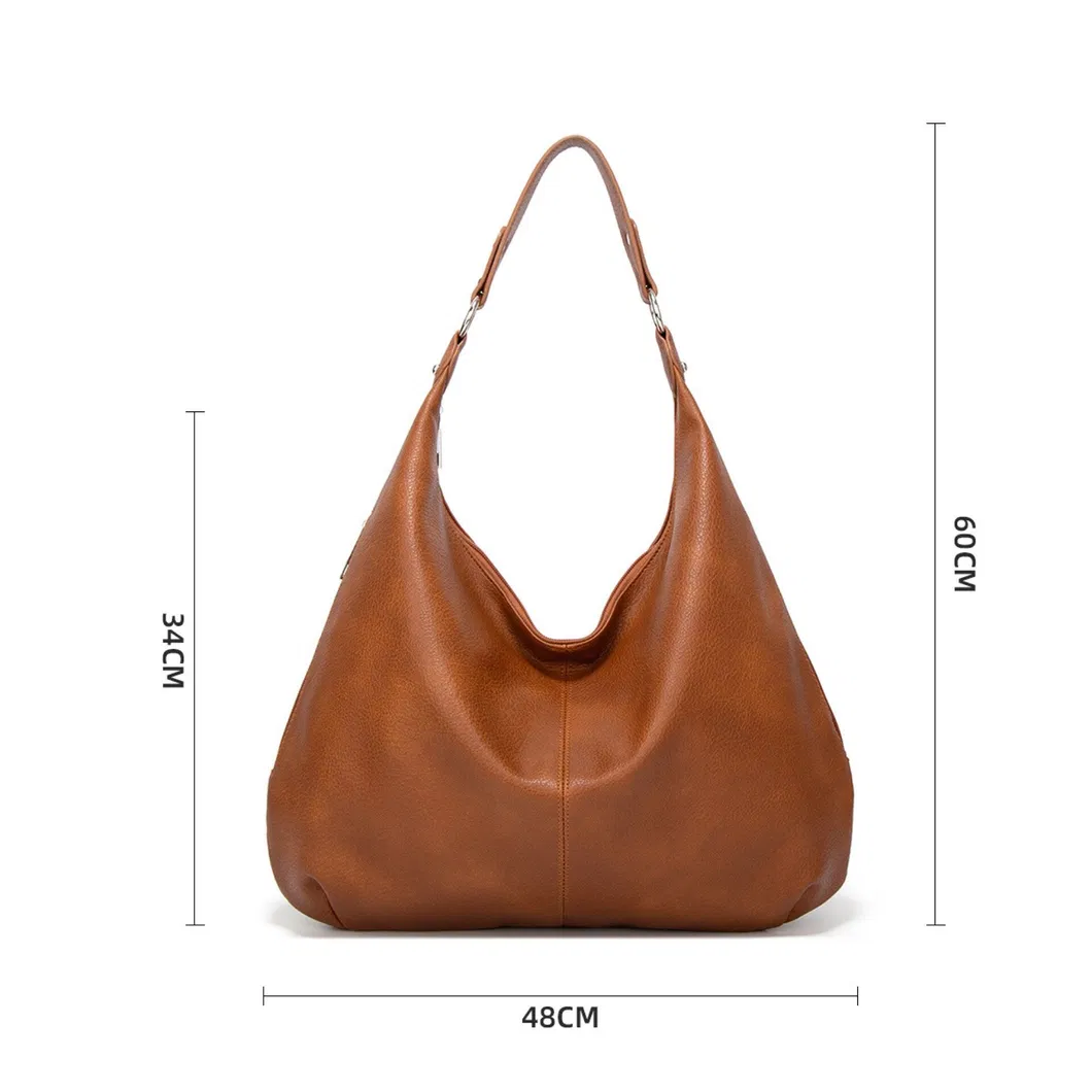 Fashion Sling PU Faux Leather Underarm Shoulder Bag Woman Large Capacity Luxury Hand Bag Lady Leather Striped Big Shopping Bags