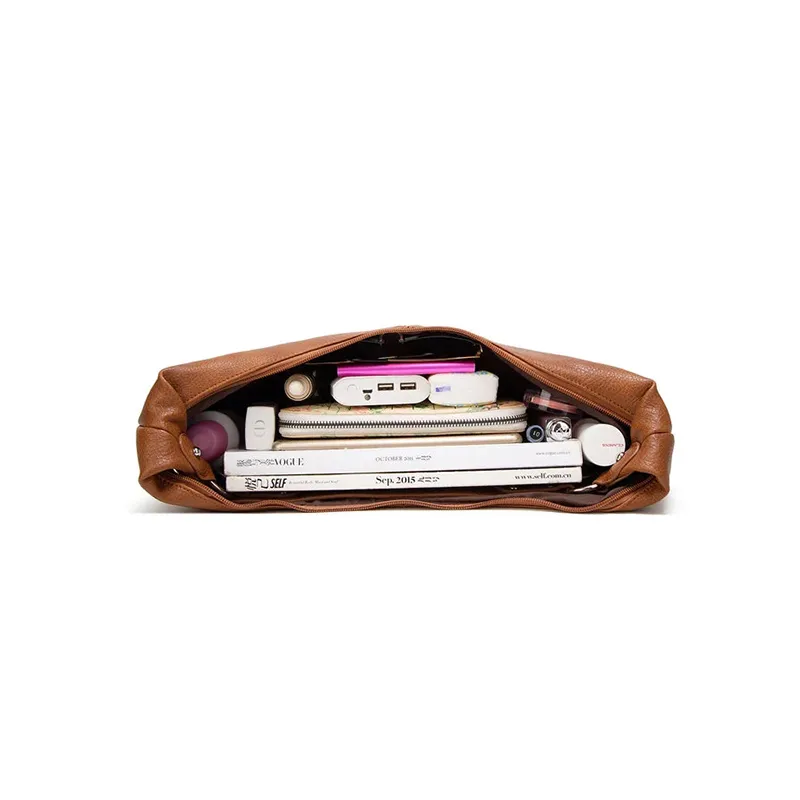 Fashion Sling PU Faux Leather Underarm Shoulder Bag Woman Large Capacity Luxury Hand Bag Lady Leather Striped Big Shopping Bags