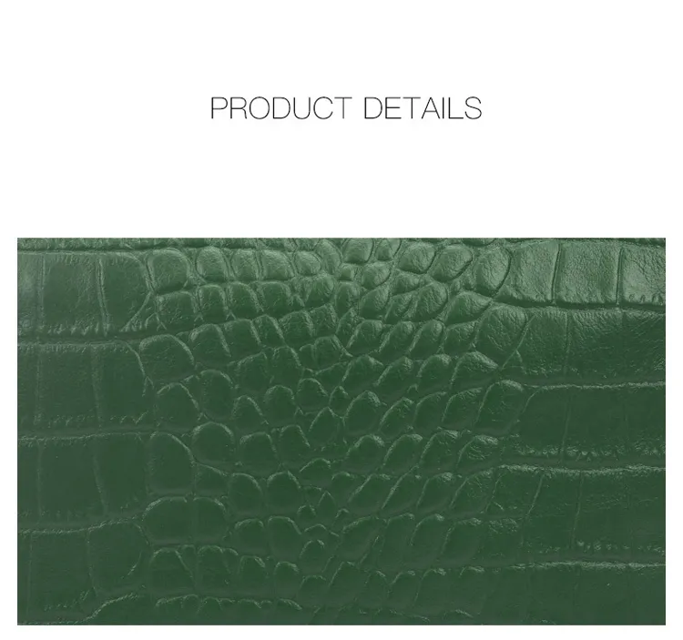 Fashionable Cross-Body Women Genuine Leather Handbag with Crocodile Striped