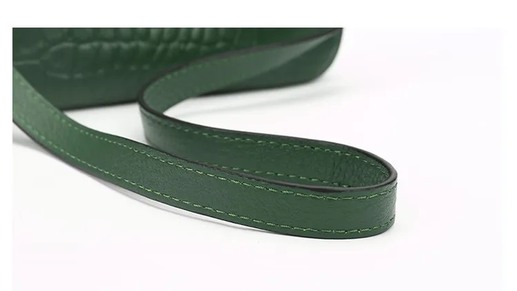 Fashionable Cross-Body Women Genuine Leather Handbag with Crocodile Striped