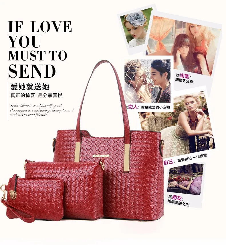 Fashionable Designer PU Set Bag Shoulder Bag Handbags