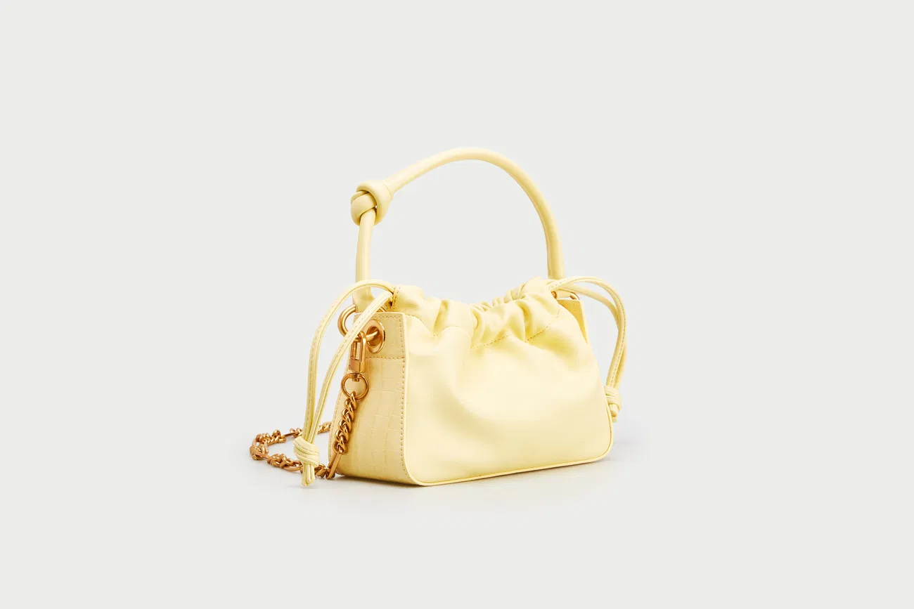 High Quality PU Leather Drawstring Bucket Women Fashion Shoulder Handbag