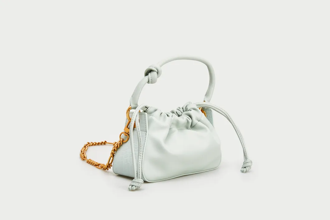 High Quality PU Leather Drawstring Bucket Women Fashion Shoulder Handbag