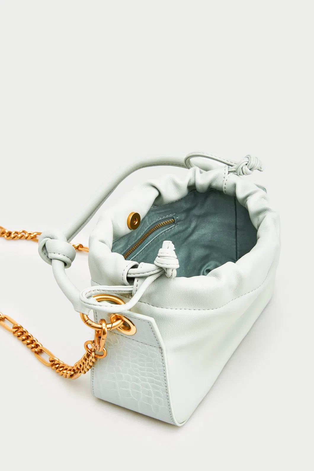 High Quality PU Leather Drawstring Bucket Women Fashion Shoulder Handbag