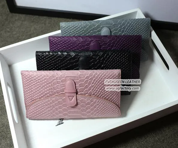 High Quality Snake Grain Leather Wallet for Lady Al318