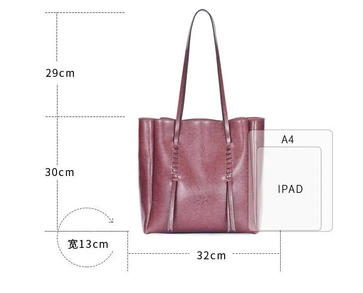 Hot Selling Real Cowhide Designer Style Tote Bag Mommy Bag
