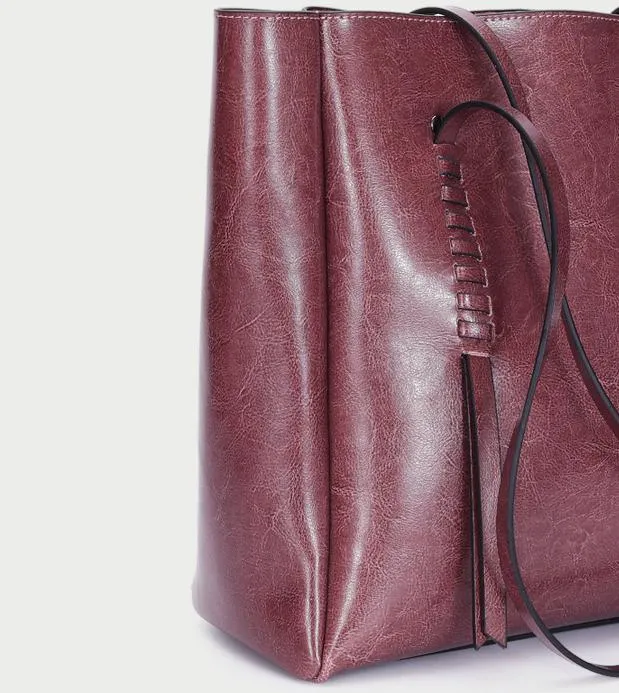 Hot Selling Real Cowhide Designer Style Tote Bag Mommy Bag