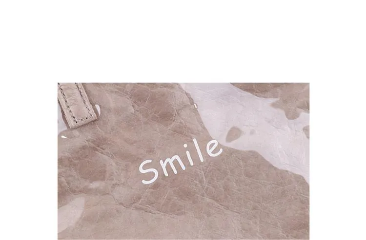 Kraft Paper Bag Letter Print Transparent Shoulder Bag Women Simple Waterproof Handbag Clear PVC Summer Beach Handbags Bolsos