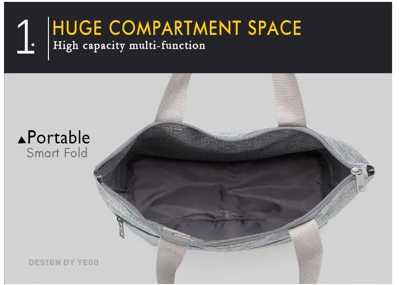 Large Foldable Weekend Wholesale Canvas Zippered Tote Bags for Women