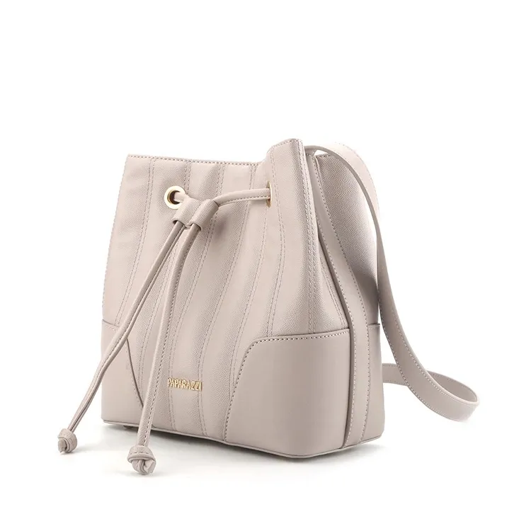 Latest Fashion Designer Custom Drawstring Bucket PU Leather Ladies Handbags