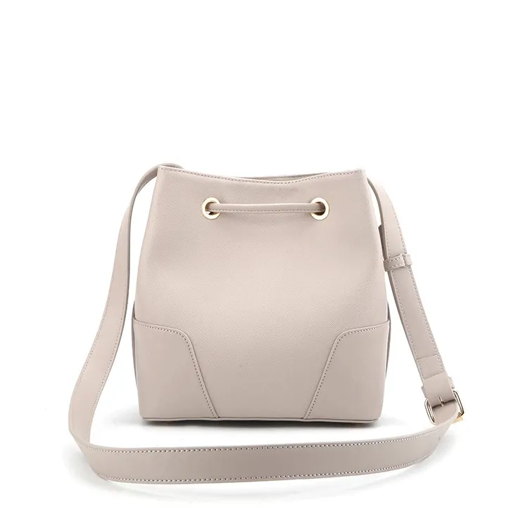 Latest Fashion Designer Custom Drawstring Bucket PU Leather Ladies Handbags