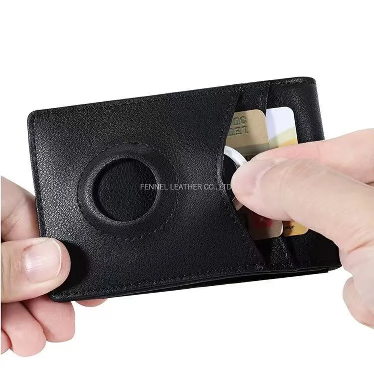 Manufacture Latest Apple Airtag Protection Smart Wallet GPS Tracker Funtional ID Cardholder RFID Protection Anti-Lost Airtag with Money Clip Cash Wallet (F1530)