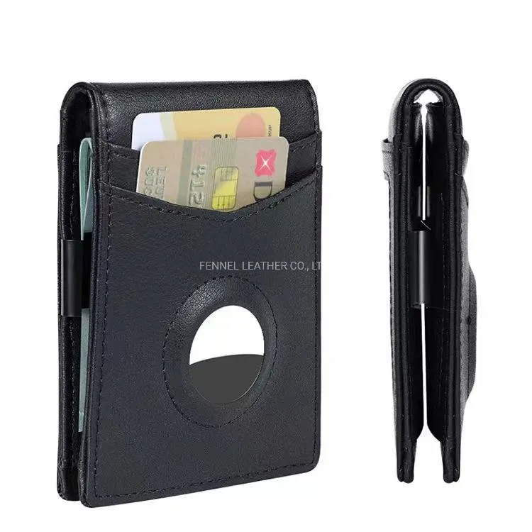 Manufacture Latest Apple Airtag Protection Smart Wallet GPS Tracker Funtional ID Cardholder RFID Protection Anti-Lost Airtag with Money Clip Cash Wallet (F1530)