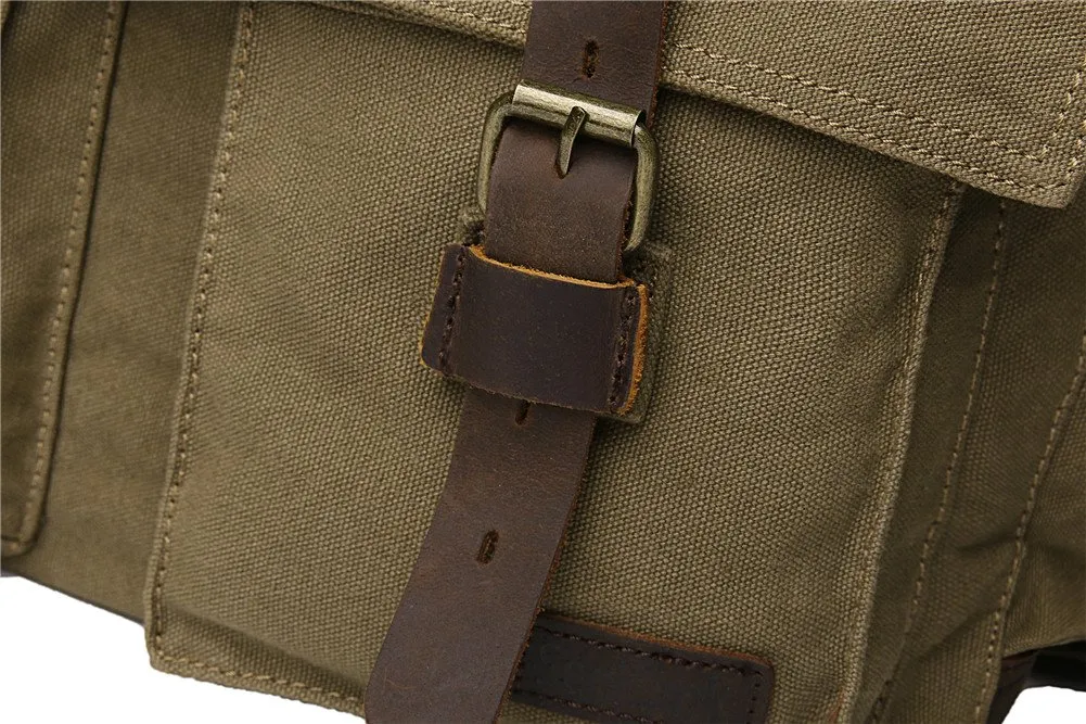 Military Leather Canvas Laptop Messenger Bags RS-1912042