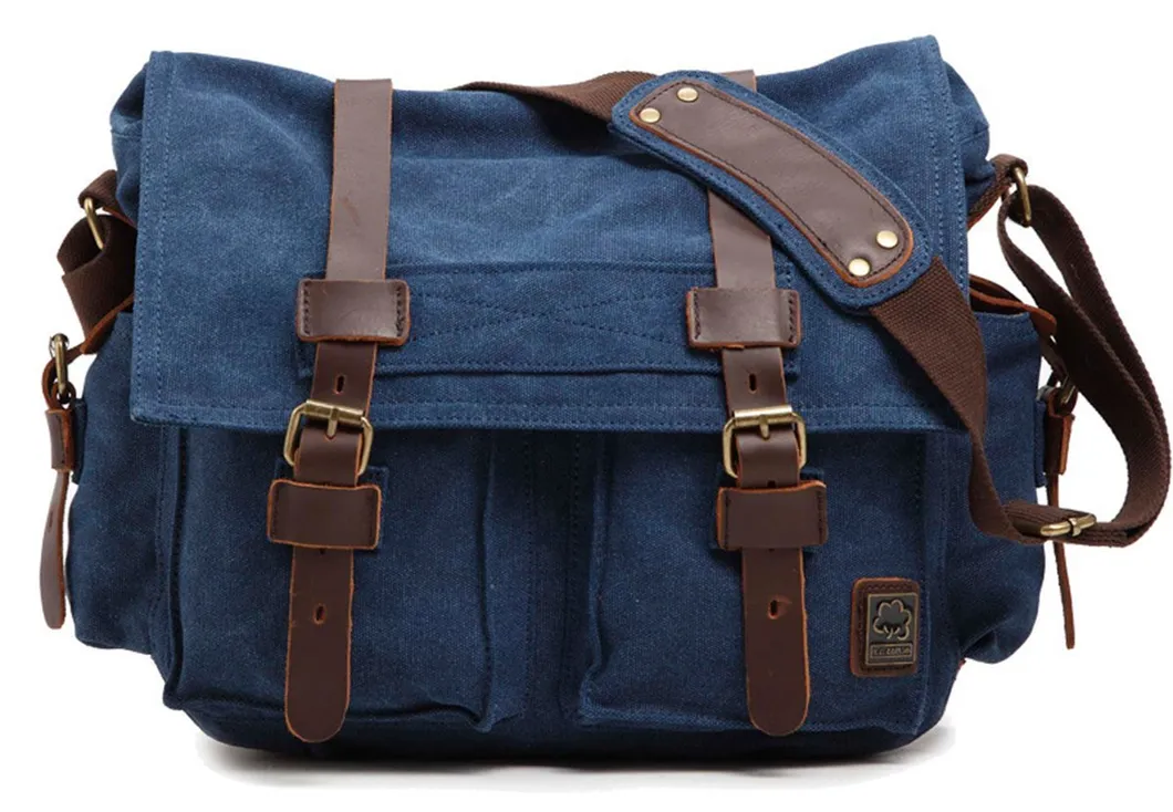 Military Leather Canvas Laptop Messenger Bags RS-1912042