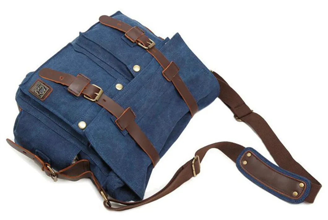 Military Leather Canvas Laptop Messenger Bags RS-1912042