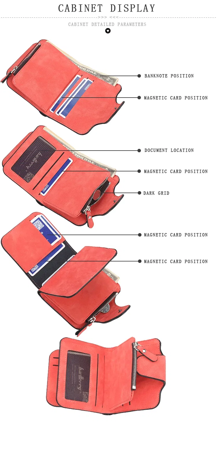 New Luxury Matte Leather Women Short Coin Card Holder Wallet