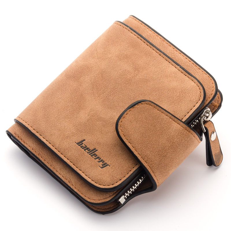 New Luxury Matte Leather Women Short Coin Card Holder Wallet