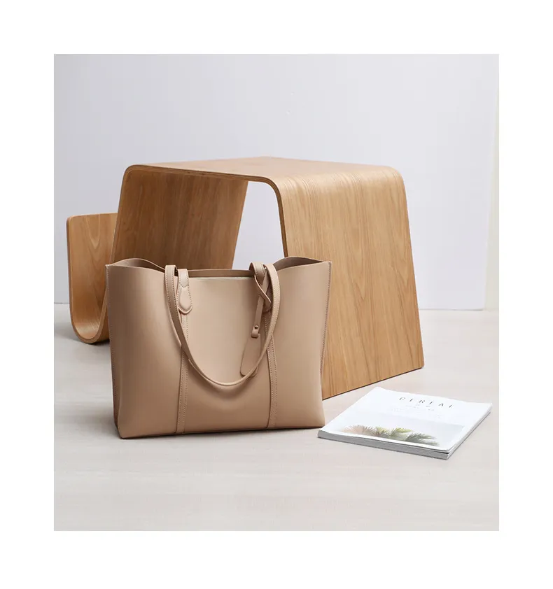 New Trendy Leather Large-Capacity Single Shoulder Tote Bag Niche Commuter Bag