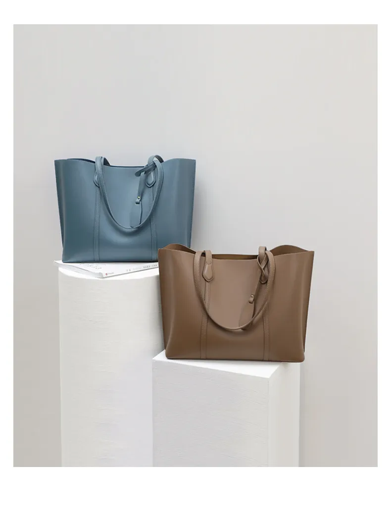 New Trendy Leather Large-Capacity Single Shoulder Tote Bag Niche Commuter Bag